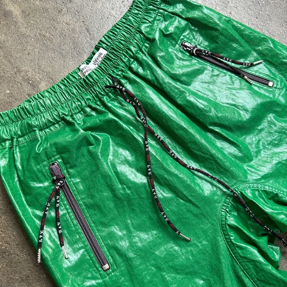 NWT 1,185$ Andreas Kronthaler Linen Plastic Like Pants Green - Picture 15 of 16